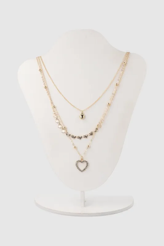 Collar 3c corazón brillos sold by Shasa