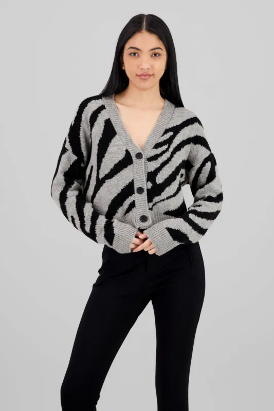 Cardigan botones animal print zebra sold by Shasa
