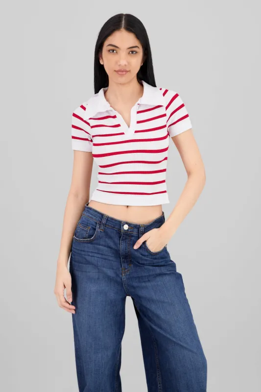 Top seamless rayas cuello polo sold by Shasa