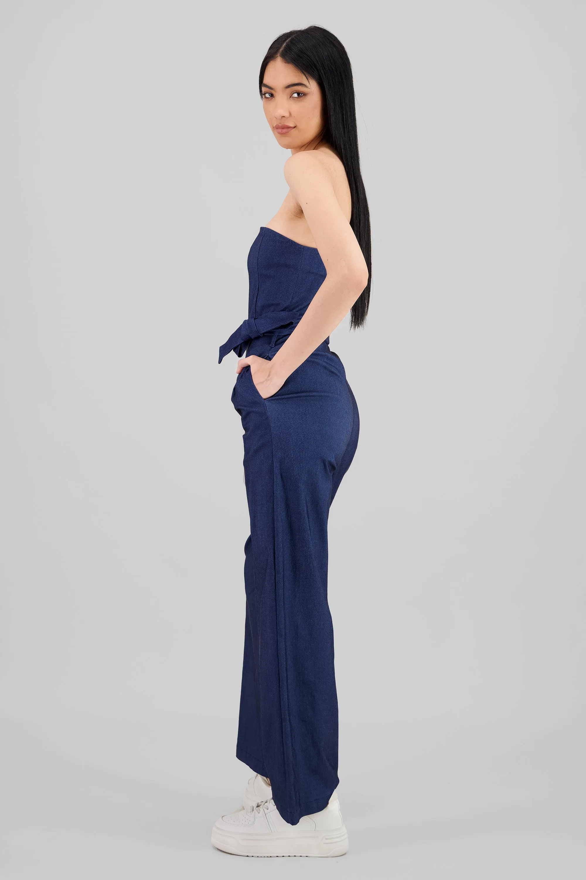 Jumpsuit strapless detalle cinturon sold by Shasa product image thumbnail 3