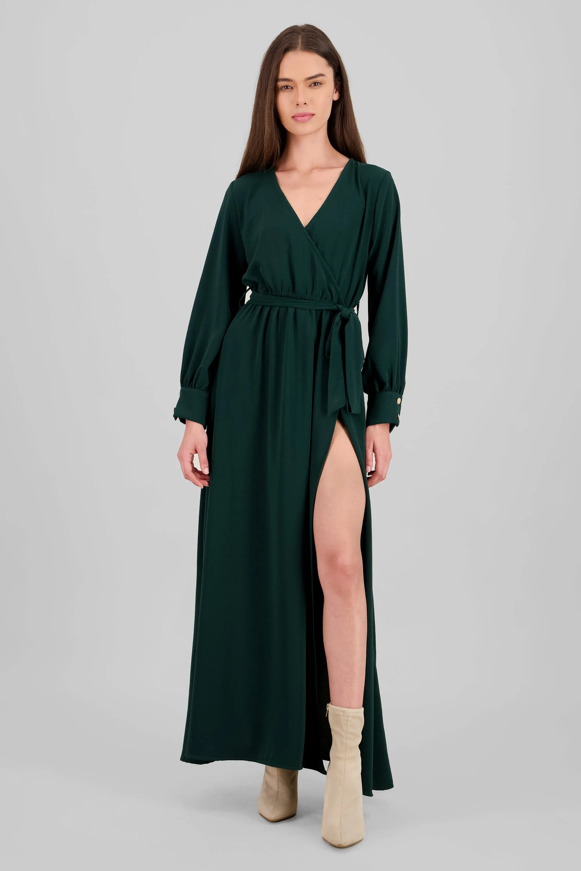 Vestido maxi manga larga con cinta escote v sold by Shasa product image thumbnail 2