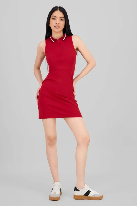 Vestido mini sin mangas cuello polo sold by Shasa