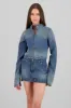 Chamarra cropped con cierre tipo moto sold by Shasa