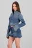 Chamarra cropped con cierre tipo moto sold by Shasa
