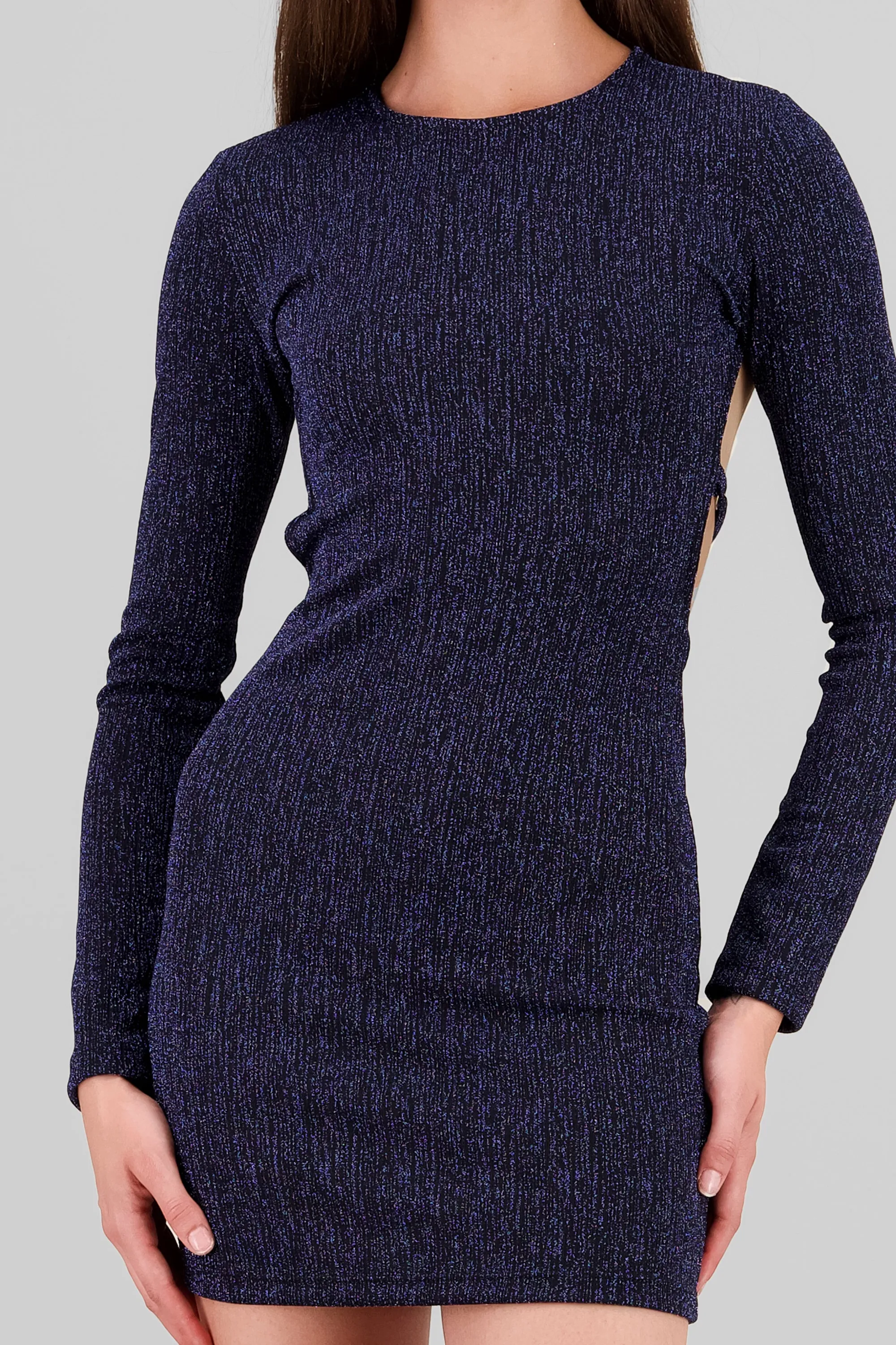 Vestido mini manga larga espalda abierta lurex sold by Shasa product image thumbnail 5