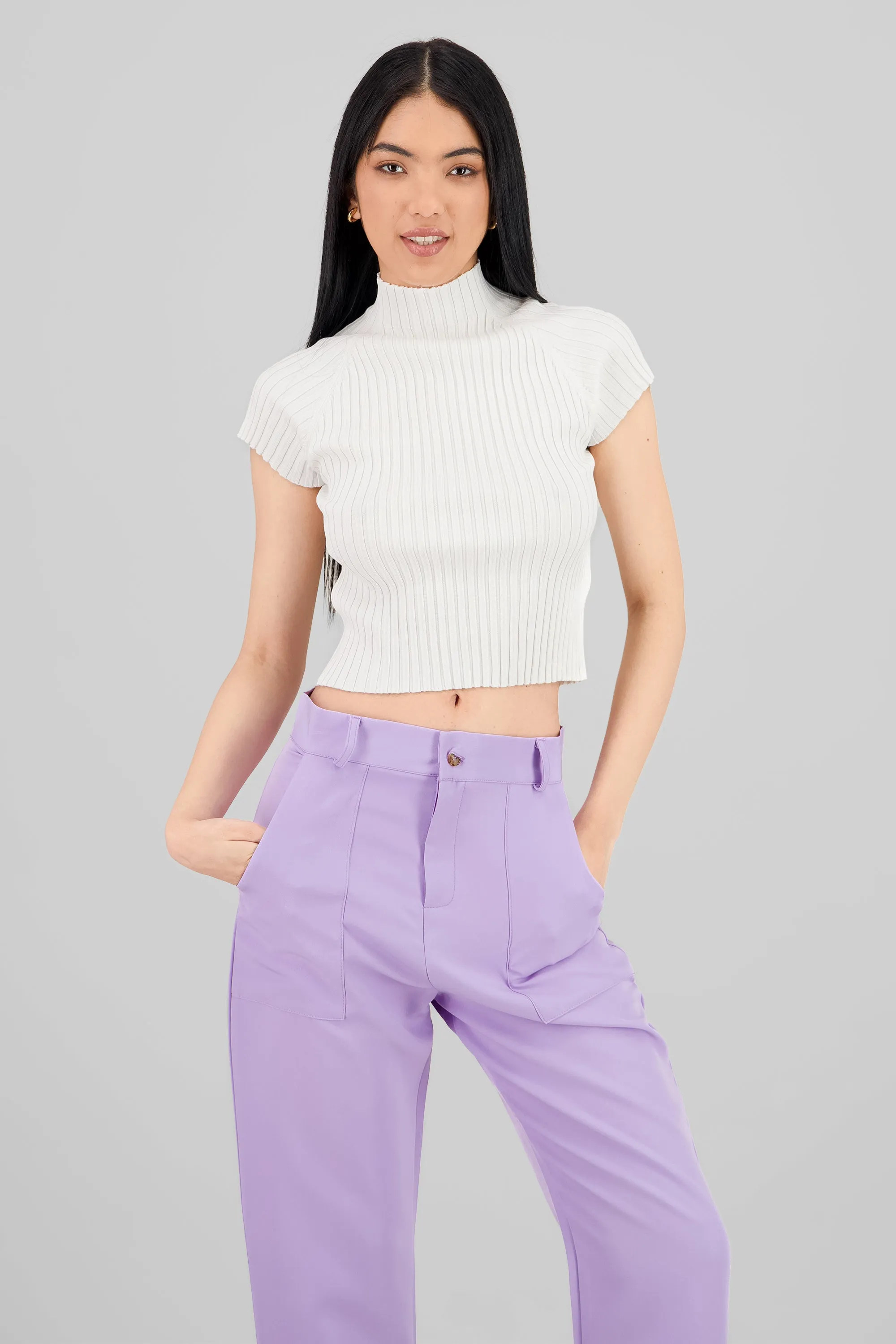 Top de manga corta con tejido grueso sold by Shasa