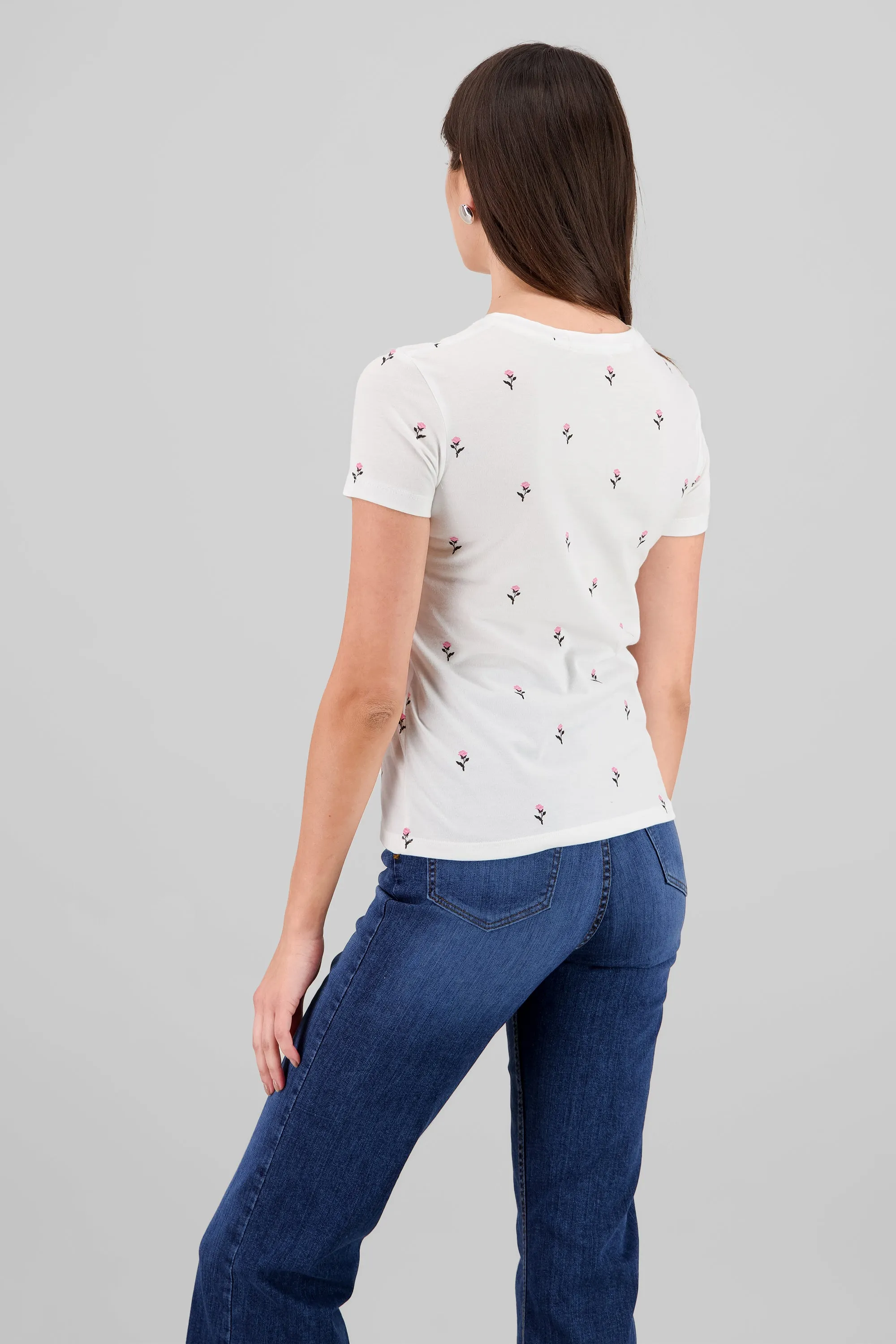 Playera manga corta cuello redondo detalle flores sold by Shasa product image thumbnail 4