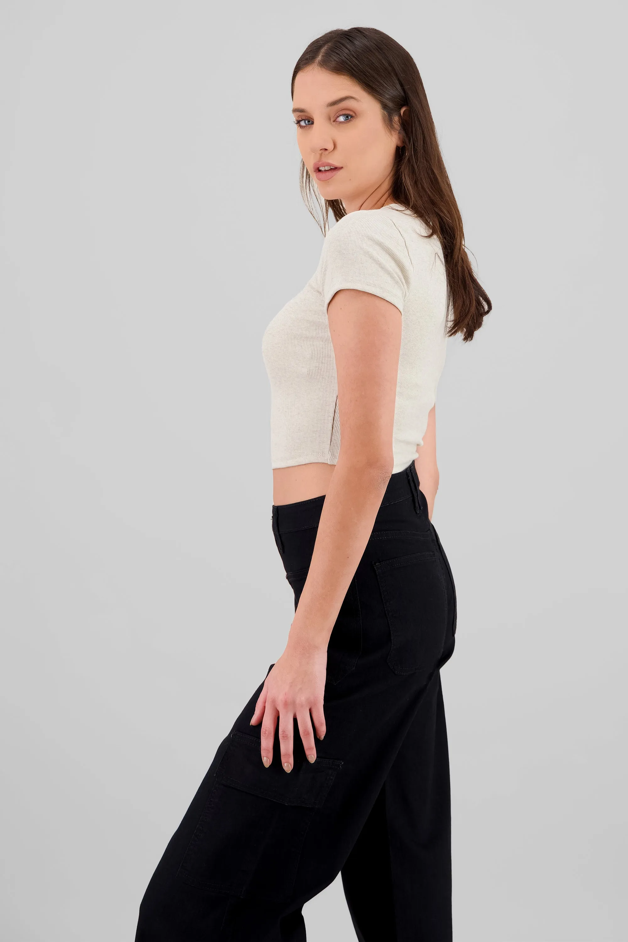 Top de manga corta liso textura sold by Shasa product image thumbnail 3