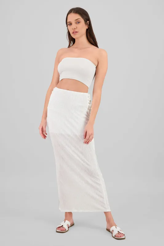 Falda midi textura sold by Shasa