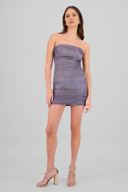 Vestido mini bandeau brillos sold by Shasa