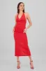 Vestido maxi cuello halter cascada sold by Shasa