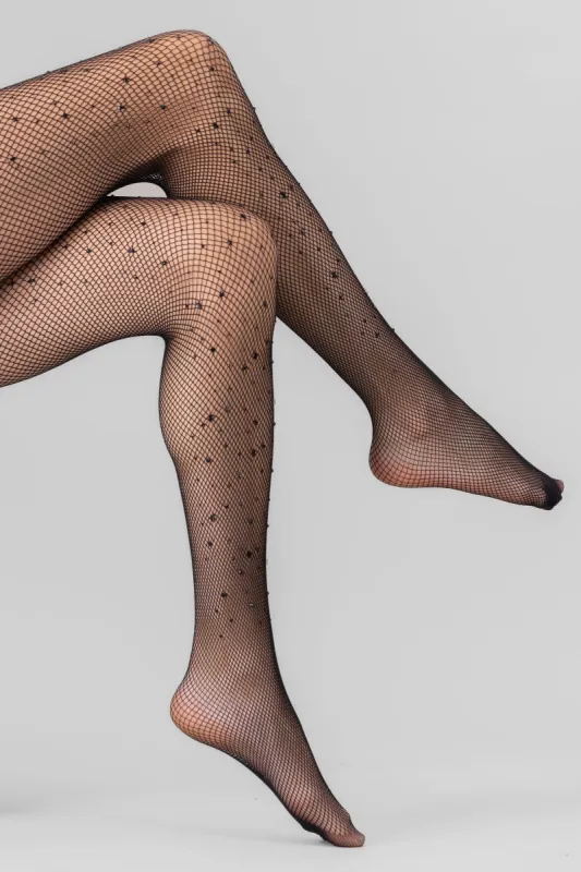 Medias red brillos negros sold by Shasa