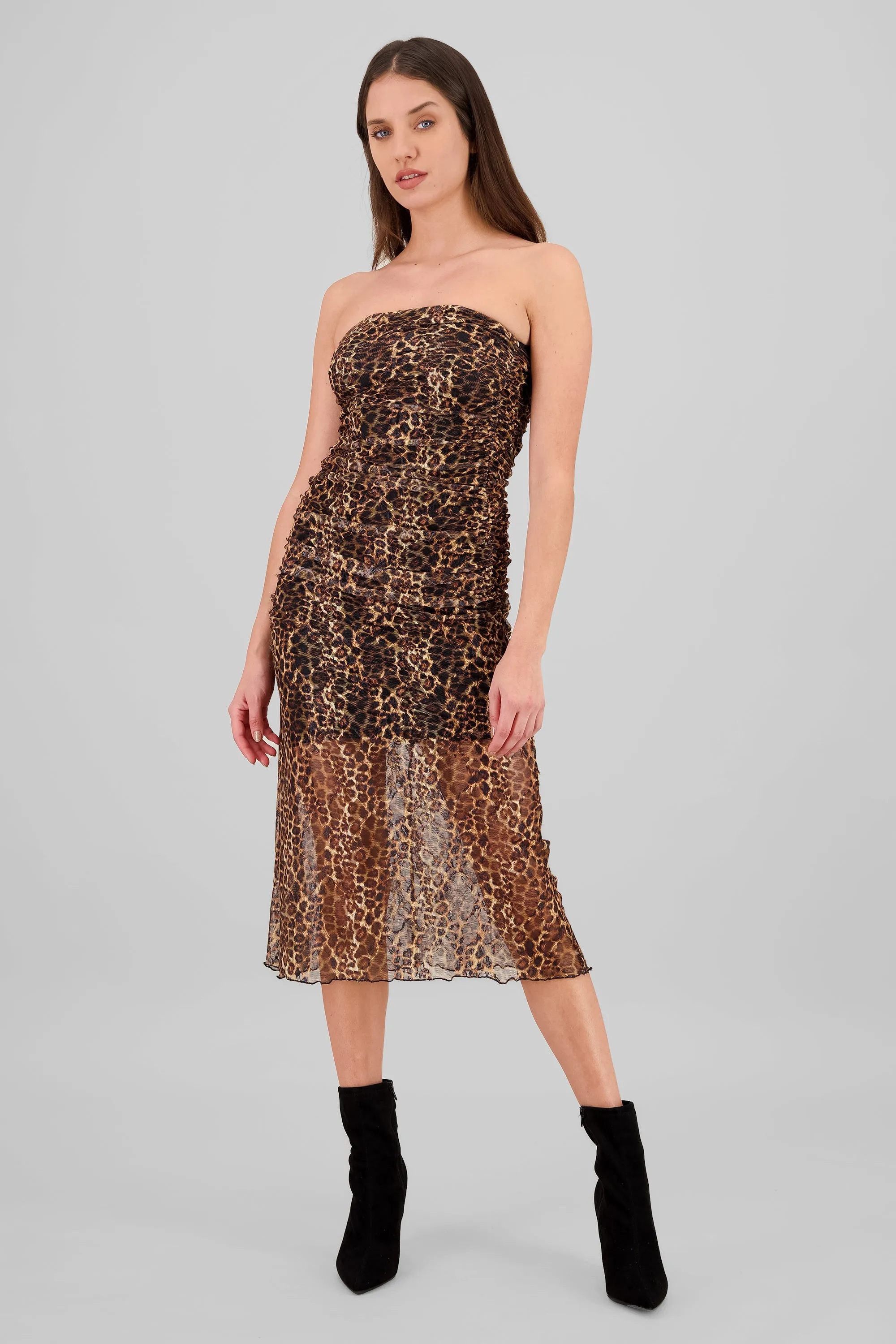 Vestido midi mesh animal print sold by Shasa