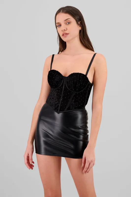 Corset terciopelo brillos sold by Shasa