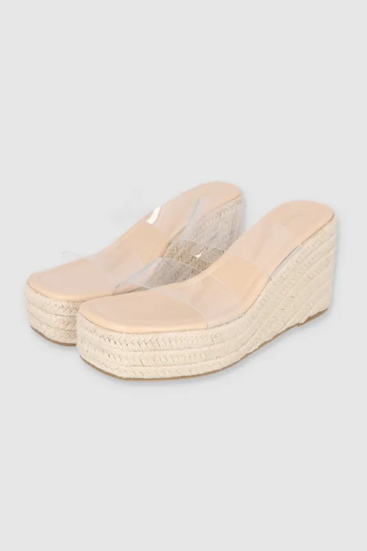 Wedge Dos Tiras Transparentes sold by Shasa