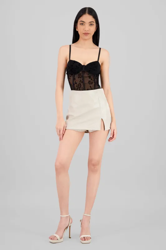 Falda short PU mini sold by Shasa