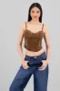 Blusa corset gamuza detalle bordado sold by Shasa
