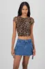 Top corto leopardo fruncido sold by Shasa