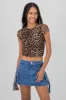 Top corto leopardo fruncido sold by Shasa