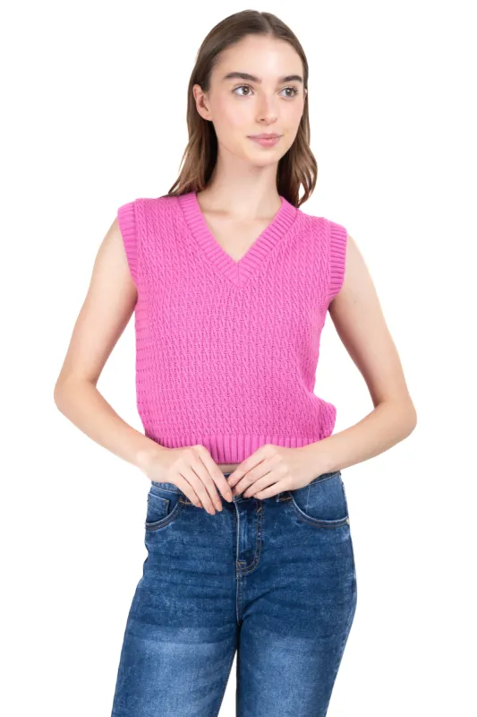 Chaleco trenzado cuello v sold by Shasa