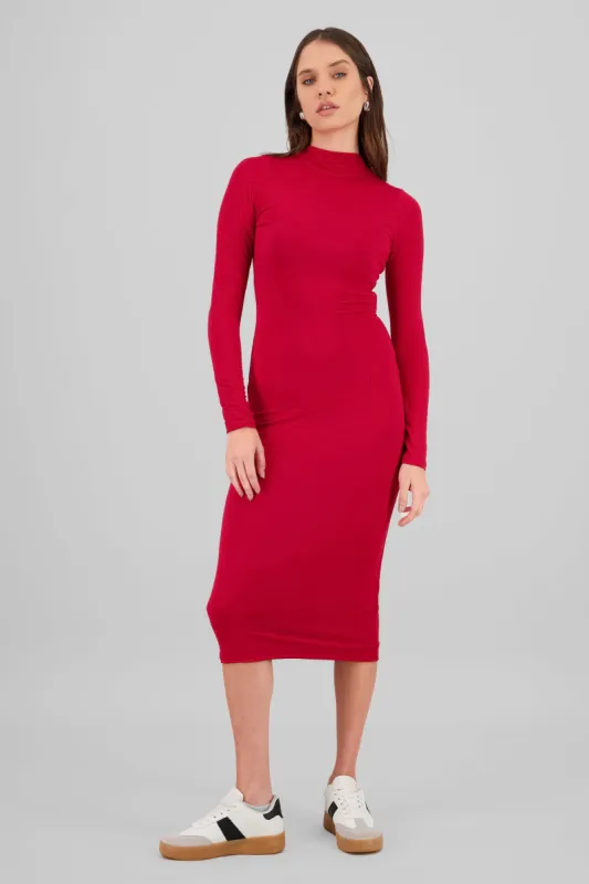 Vestido midi cuello alto sold by Shasa