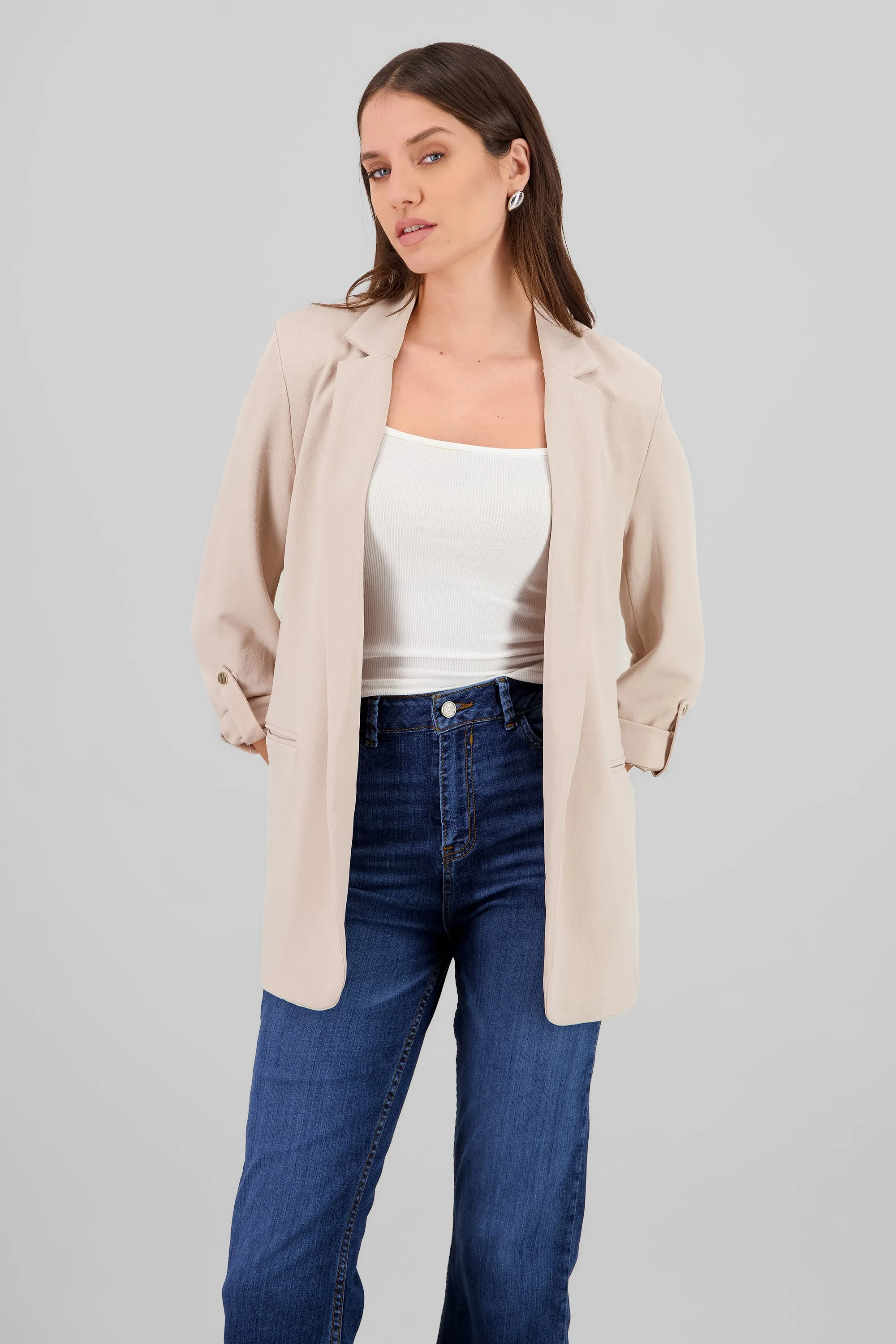 Blazer manga 3/4 con boton liso sold by Shasa product image thumbnail 2