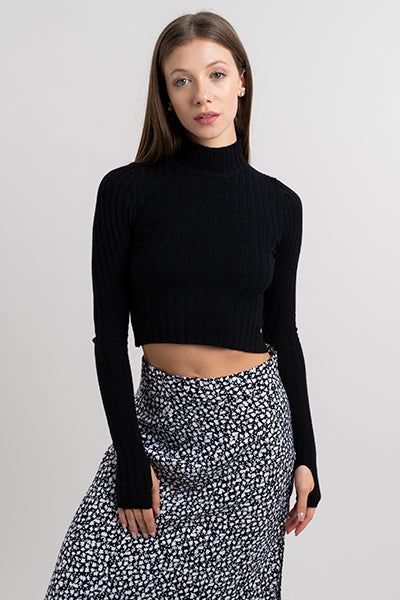 Suéter crop acanalado sold by Shasa