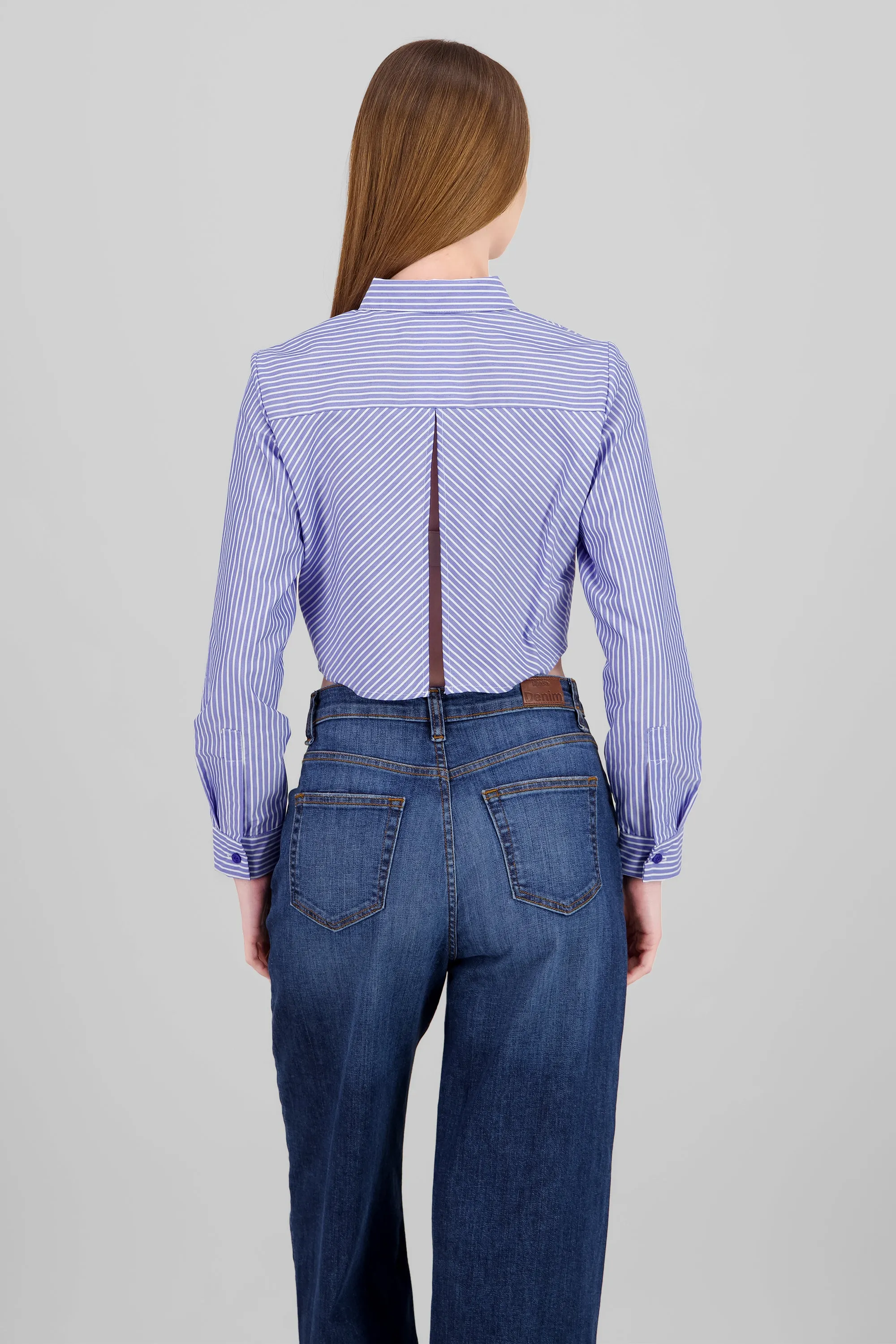 Camisa crop rayas manga larga sold by Shasa product image thumbnail 4