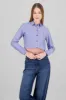 Camisa crop rayas manga larga sold by Shasa