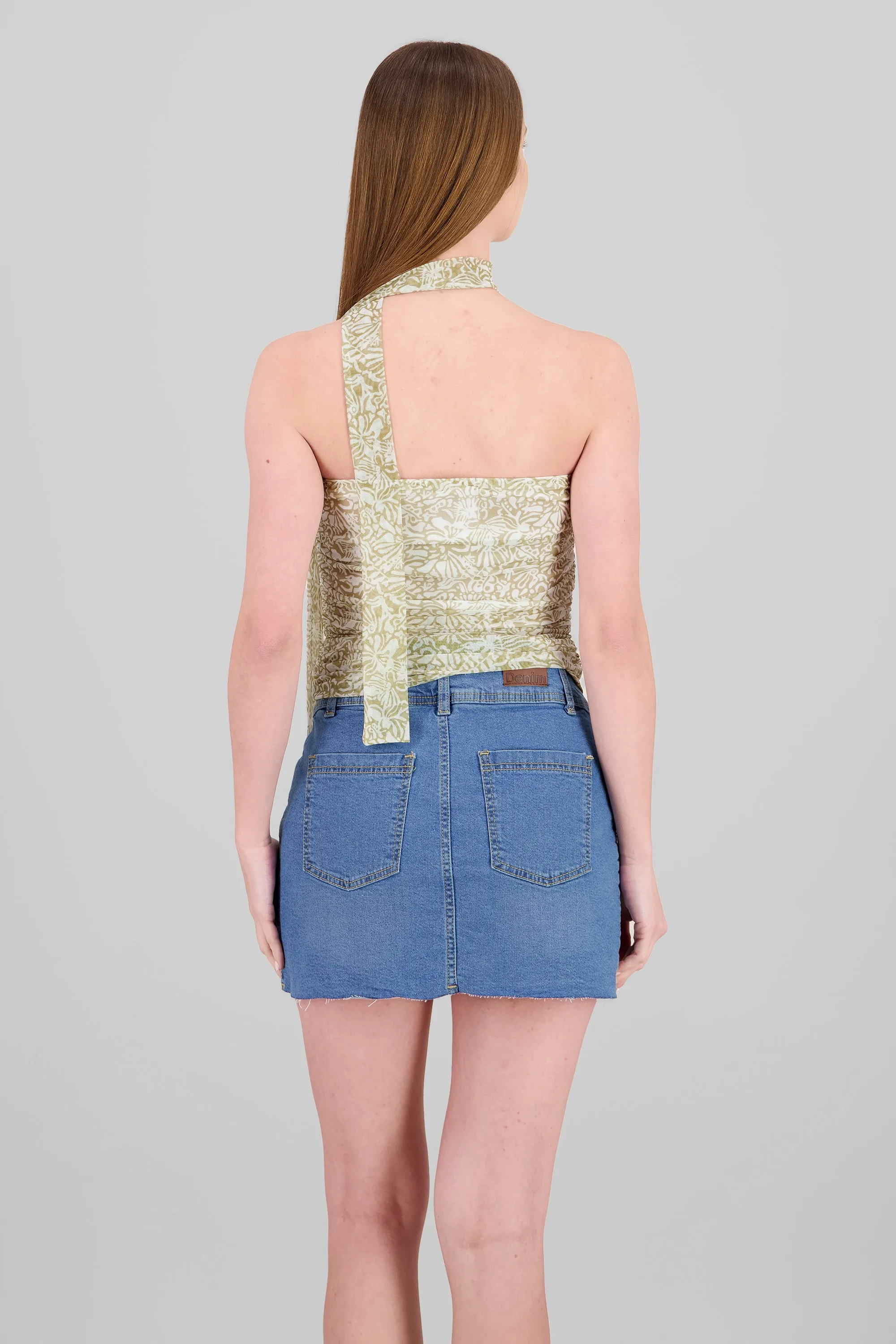 Top strapless drapeado mesh detalle bufanda sold by Shasa product image thumbnail 4
