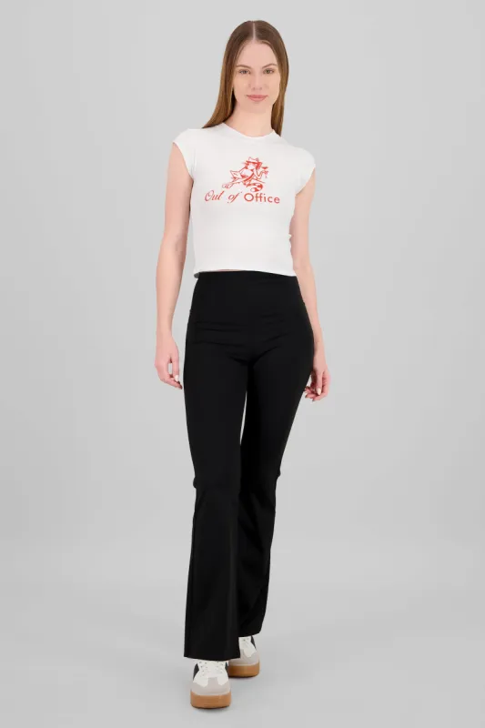 Pantalones suaves flare lisos sold by Shasa