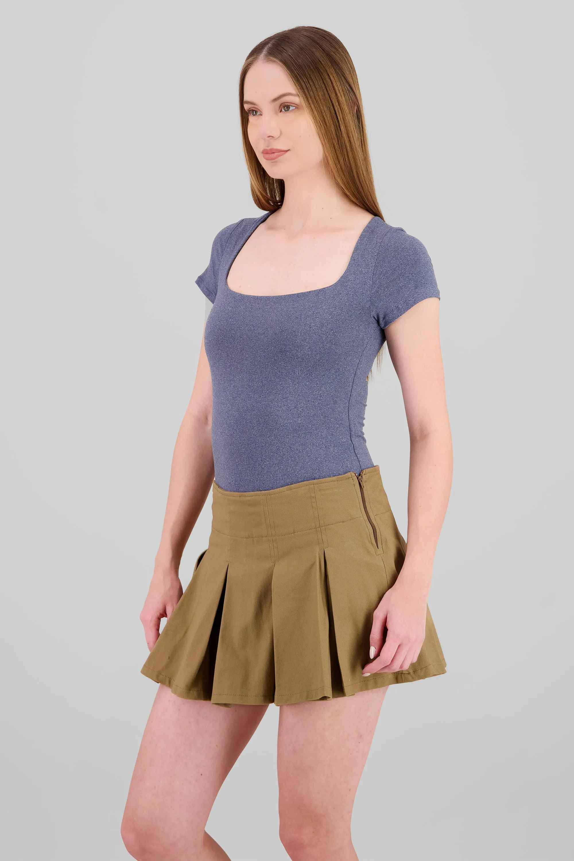 Bodysuit jaspeado manga corta escote cuadrado sold by Shasa product image thumbnail 3