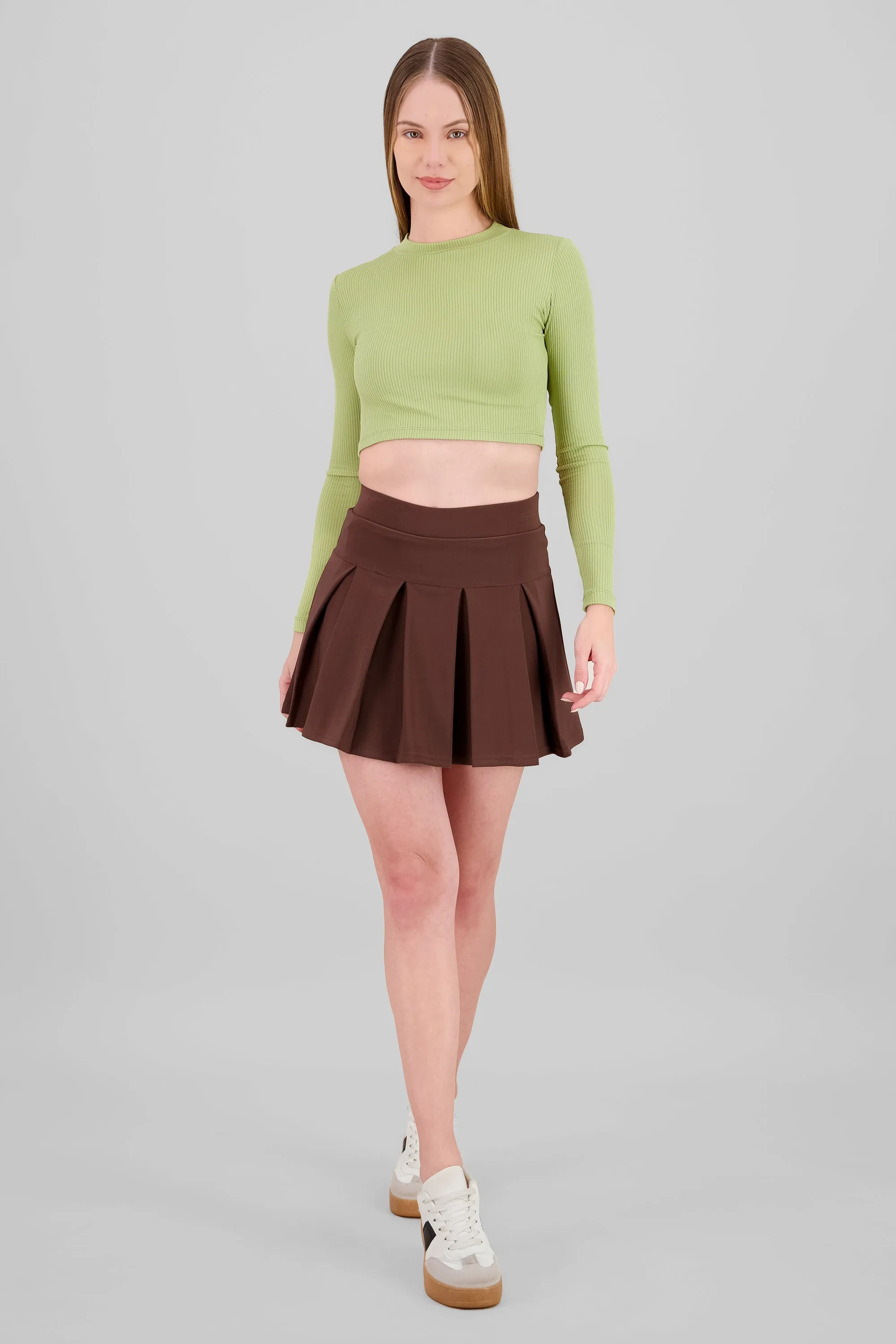 Falda Mini Tableada Doble Pretina sold by Shasa