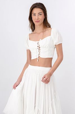 Top lace up plisado sold by Shasa