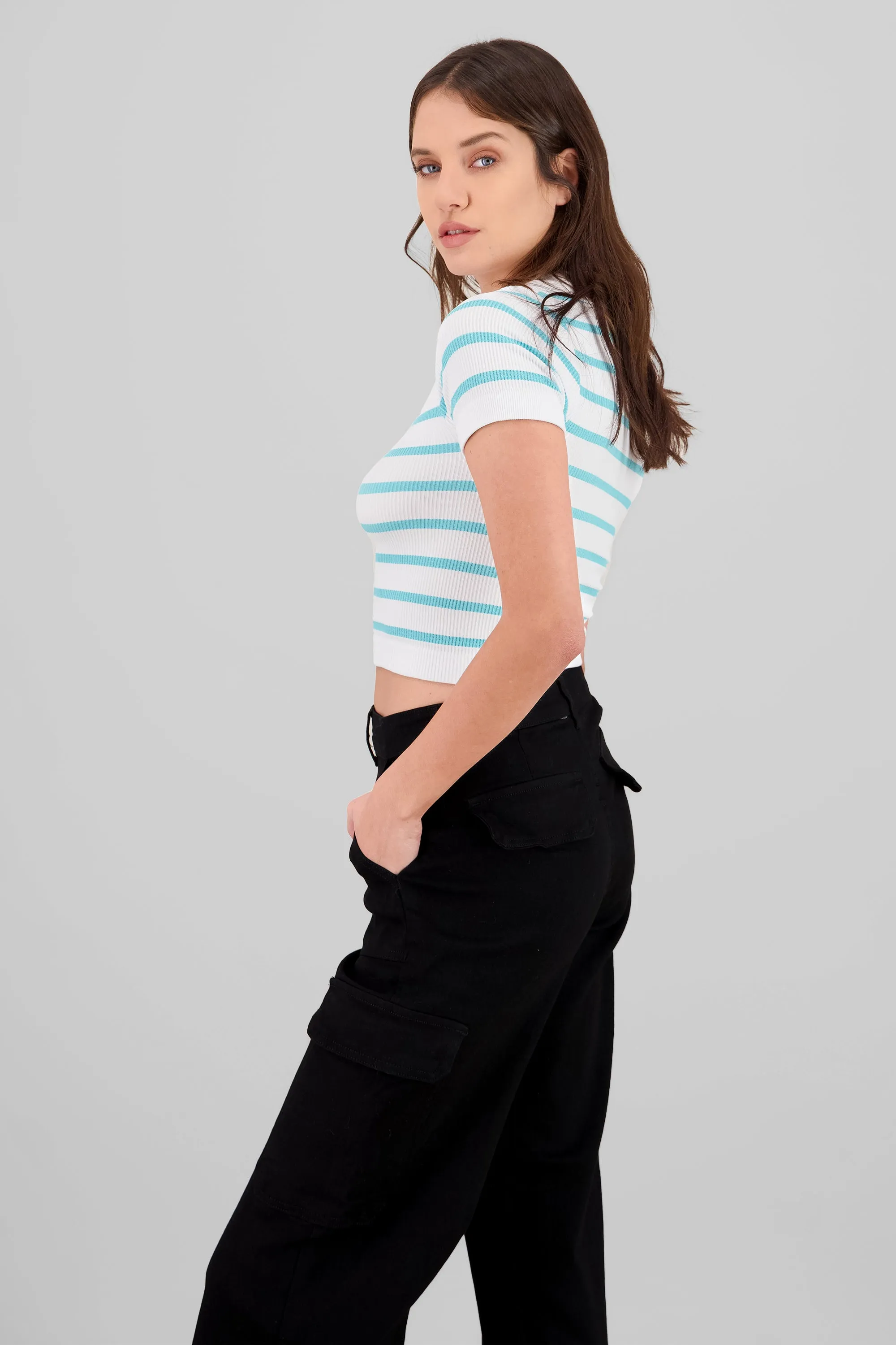 Top seamless rayas cuello polo sold by Shasa product image thumbnail 3