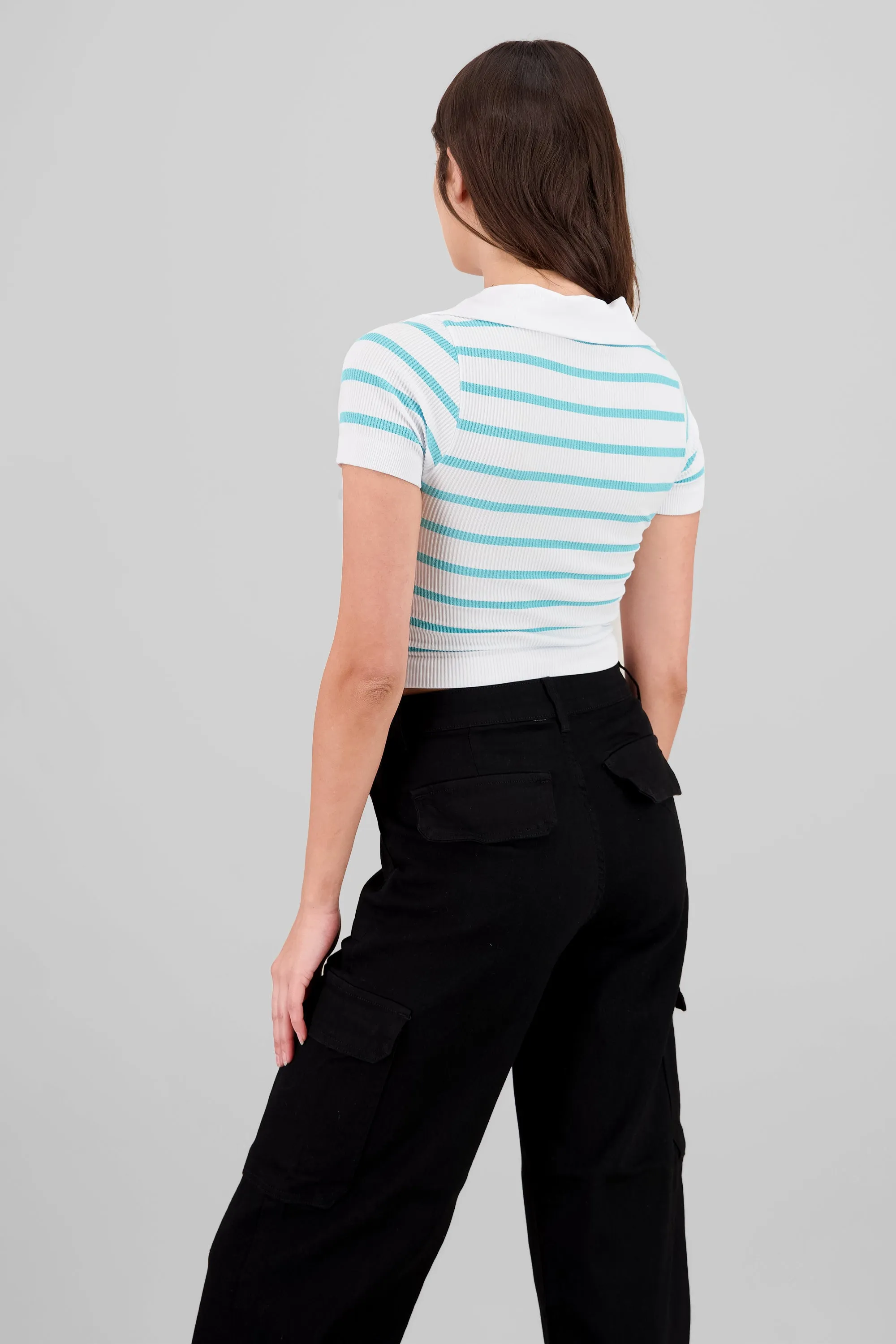 Top seamless rayas cuello polo sold by Shasa product image thumbnail 4