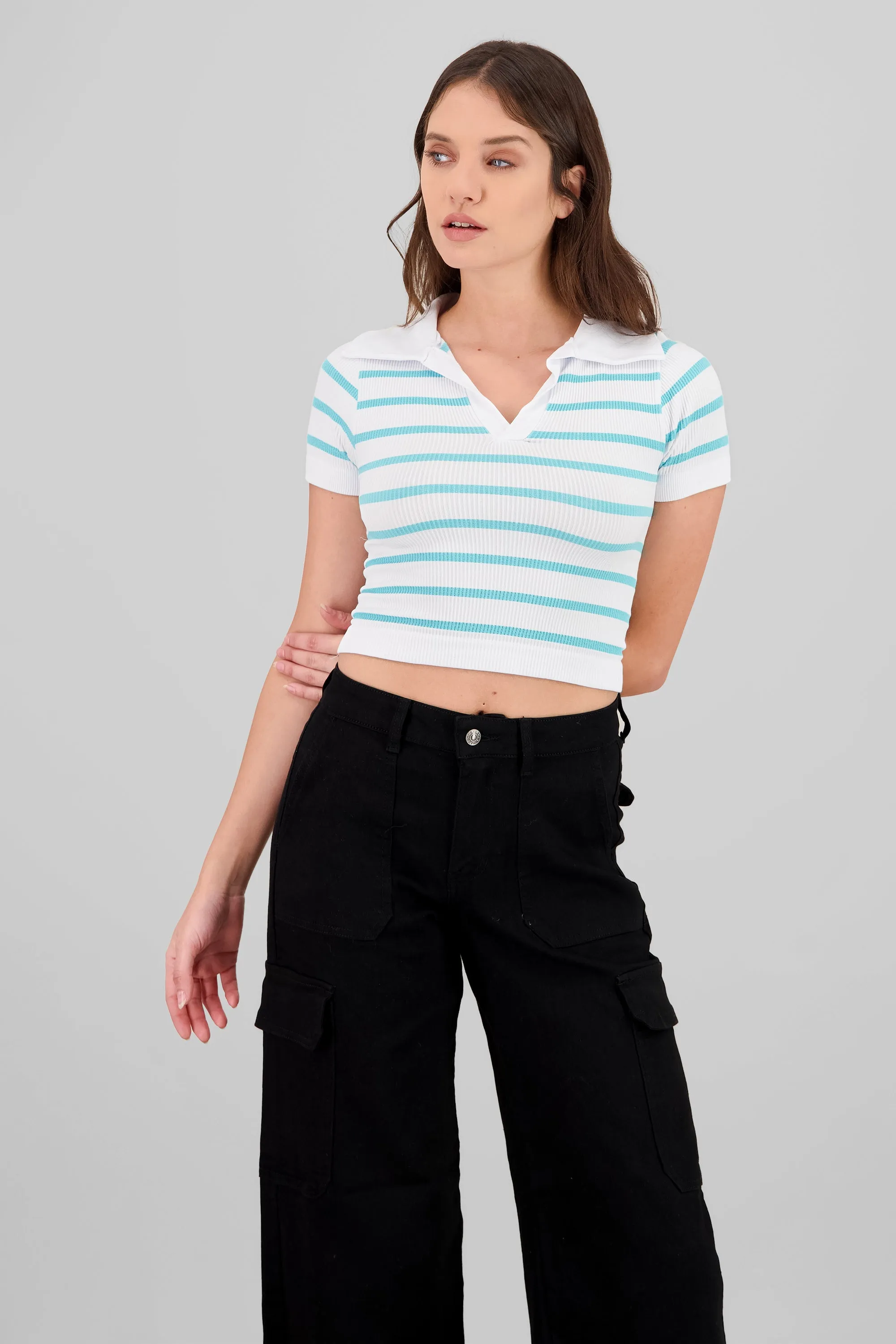 Top seamless rayas cuello polo sold by Shasa product image thumbnail 2