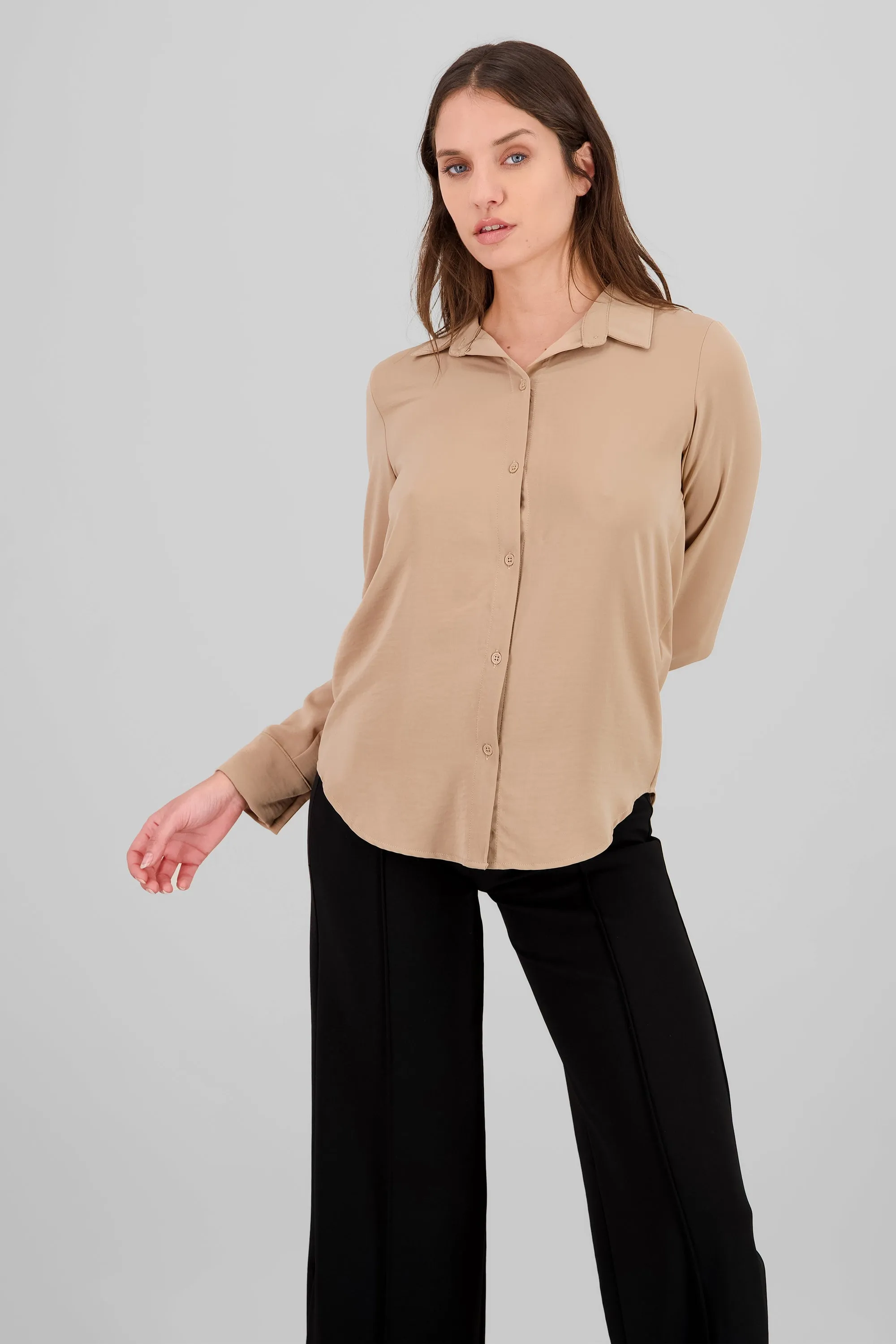 Camisa lisa manga larga botones sold by Shasa product image thumbnail 2