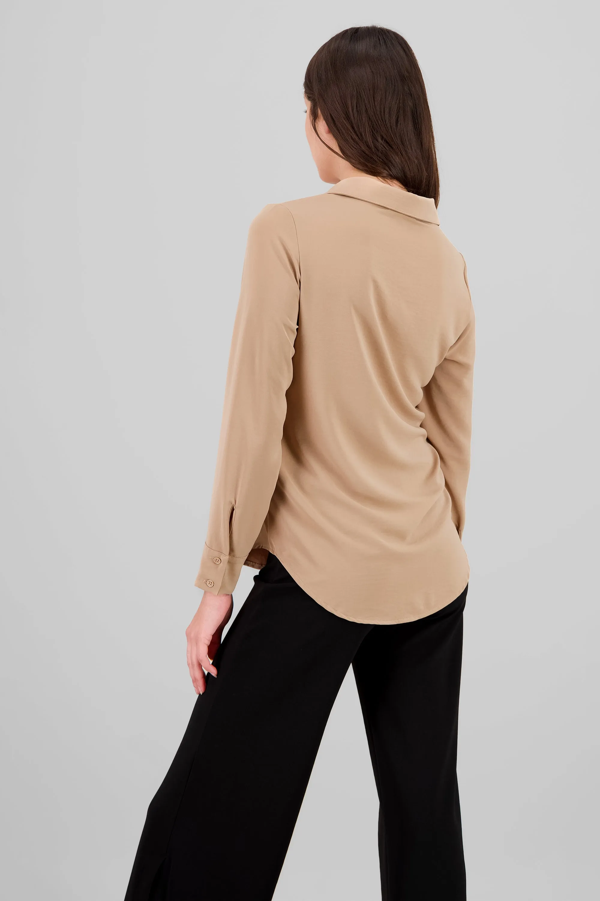 Camisa lisa manga larga botones sold by Shasa product image thumbnail 4