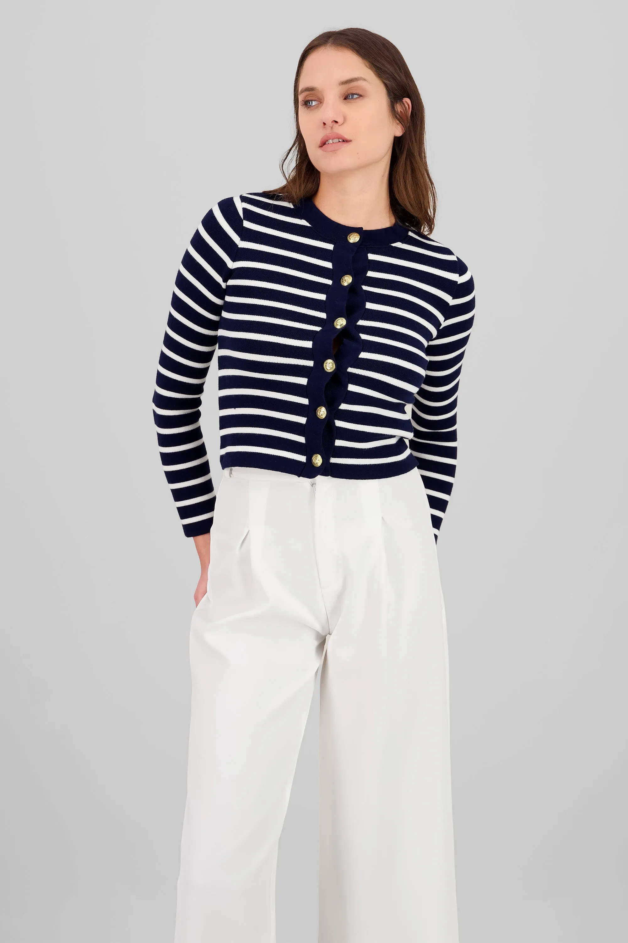 Cardigan rayas viscosa con boton Hypsters sold by Shasa product image thumbnail 2