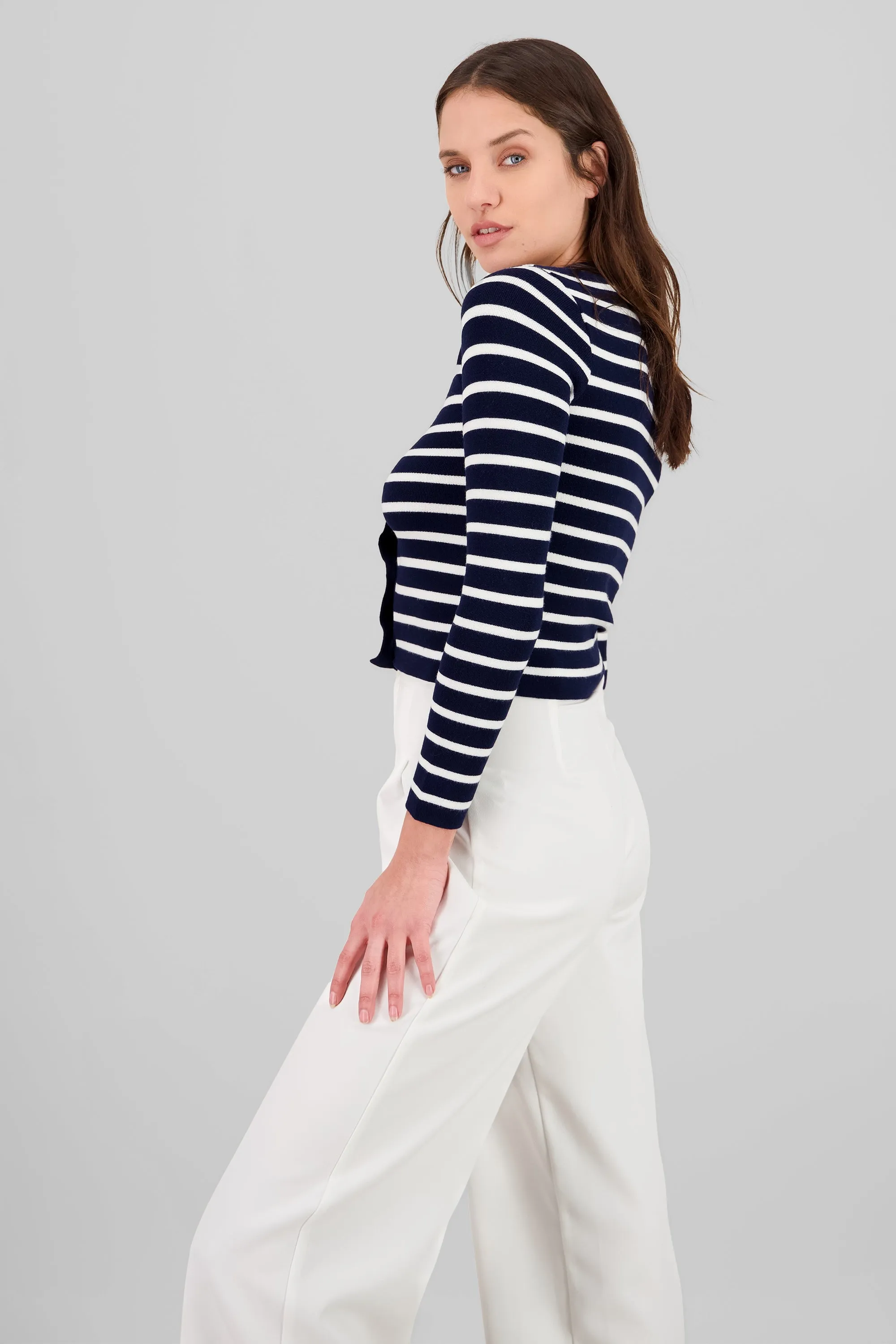 Cardigan rayas viscosa con boton Hypsters sold by Shasa product image thumbnail 3