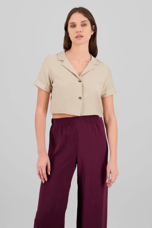 Camisa manga corta cuello textura sold by Shasa