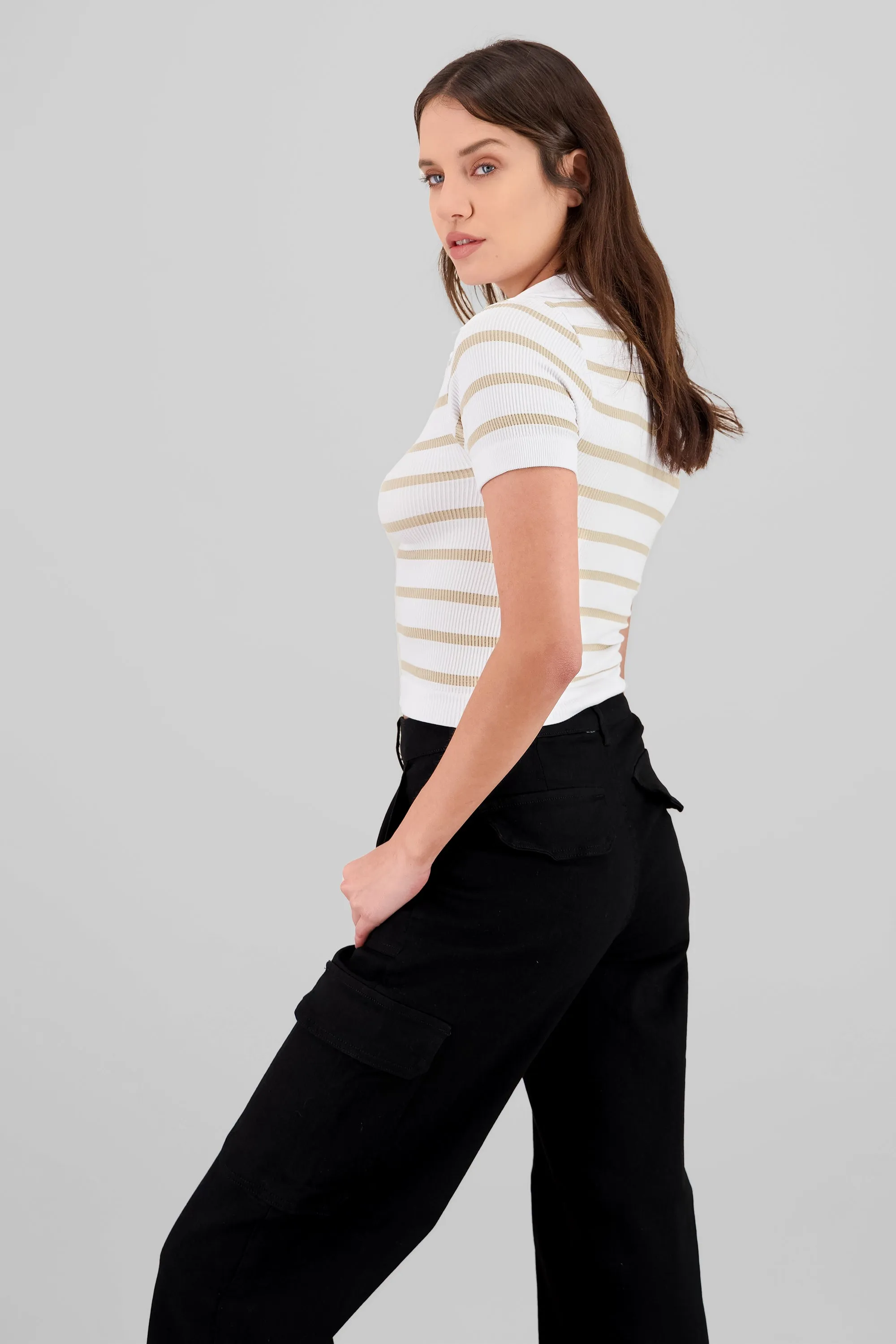 Top seamless rayas cuello polo sold by Shasa product image thumbnail 3