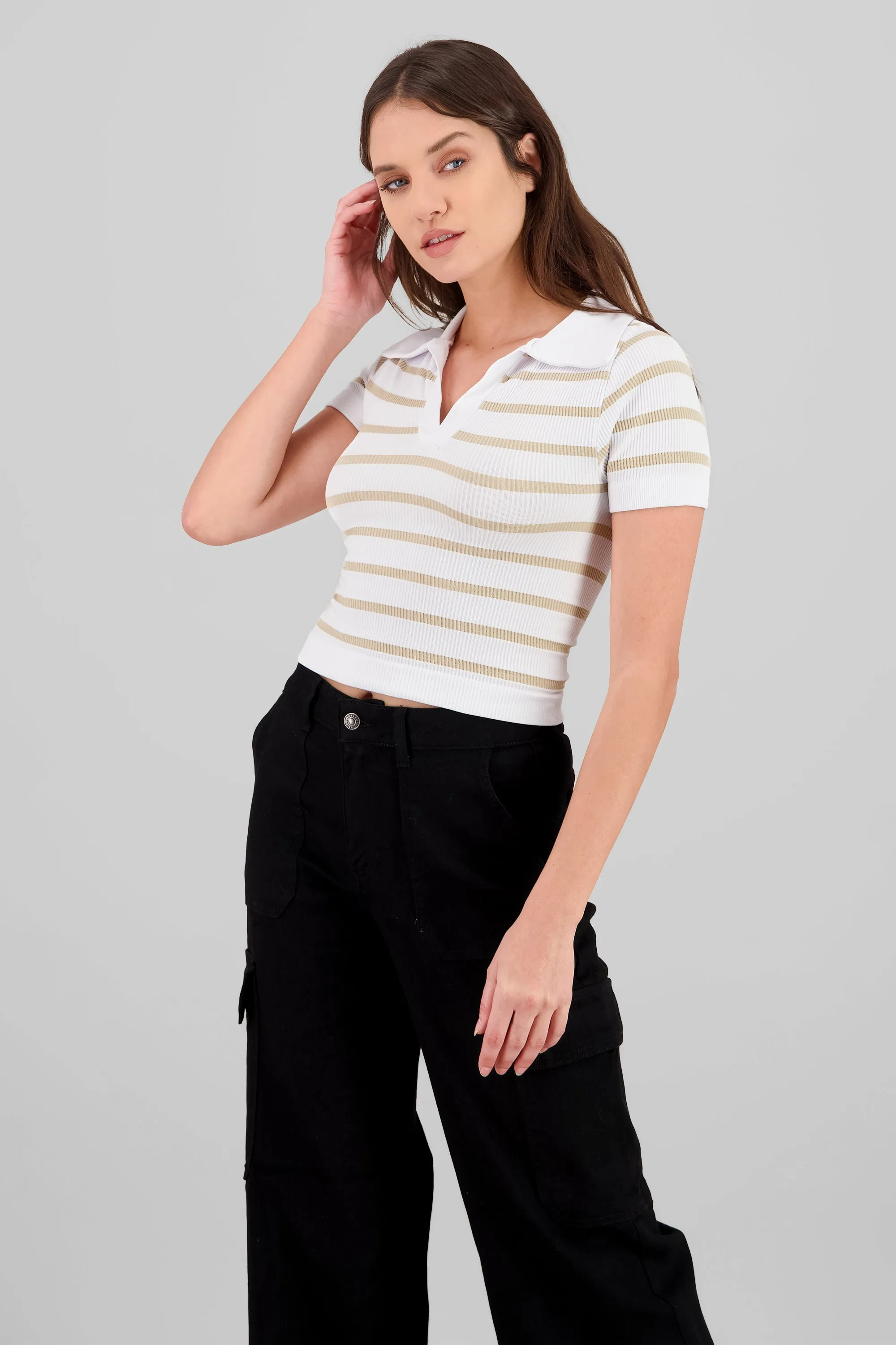 Top seamless rayas cuello polo sold by Shasa product image thumbnail 2
