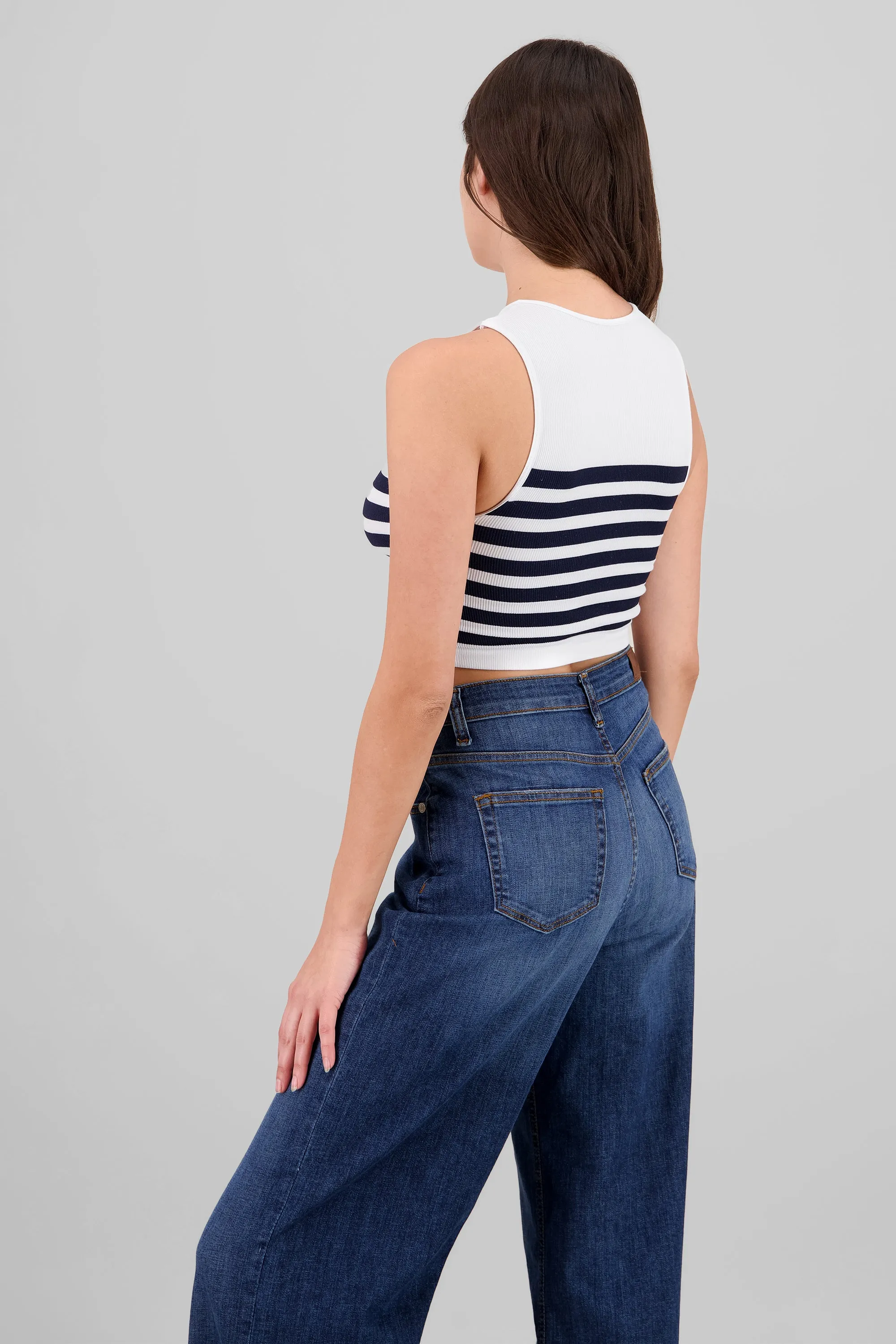 Top sin manga cuello redondo rayas seamless sold by Shasa product image thumbnail 4