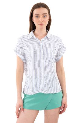 Camisa manga corta rayas sold by Shasa