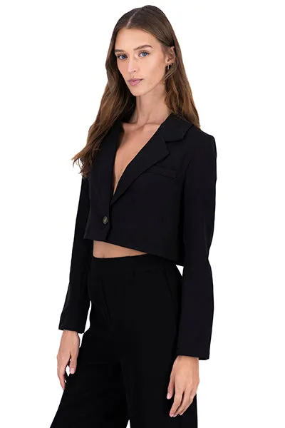 Saco crop cuello solapa liso sold by Shasa product image thumbnail 3