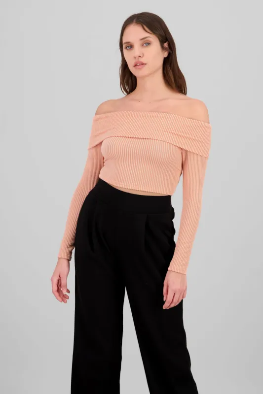 Top Sin Hombros Textura Rib sold by Shasa