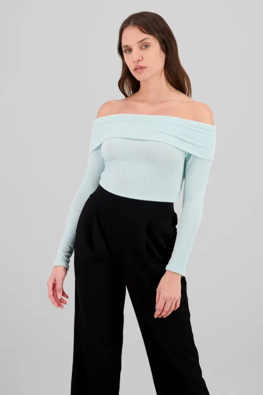 Top Sin Hombros Textura Rib sold by Shasa