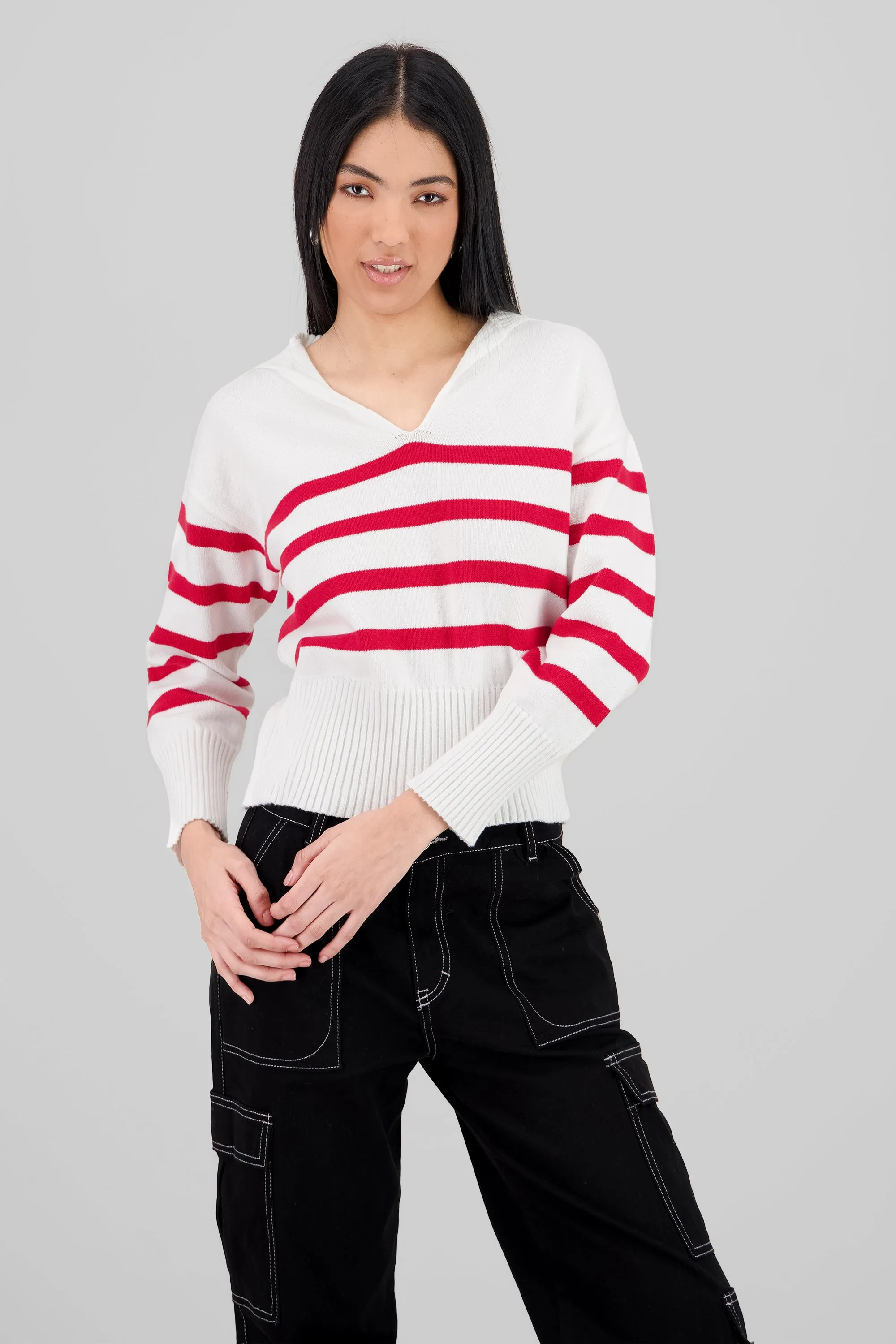 Suéter cuello polo rayas sold by Shasa product image thumbnail 2